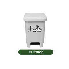 LIXEIRA 15LT C/PEDAL BRANCA UNNIR
